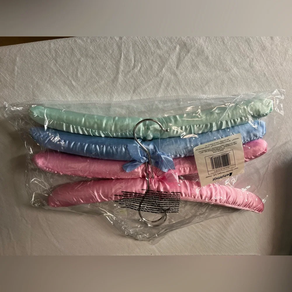 Satin Padded Hangers in Pink, Purple, and Blue